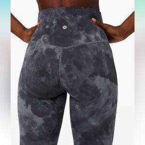 Lululemon Diamond Dye, high rise 28” align leggings, color graphite grey, size 6